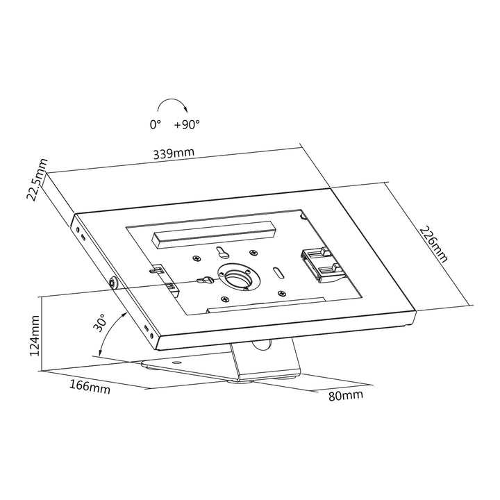 Suporte anti-roubo para tablet Maclean MC-475 para montagem na parede ou na secretária, compatível com iPad/iPad Air/iPad Pro de 9,7" a 11", Samsung Galaxy Tab A/Tab A7/Tab S6 Lite (branco)