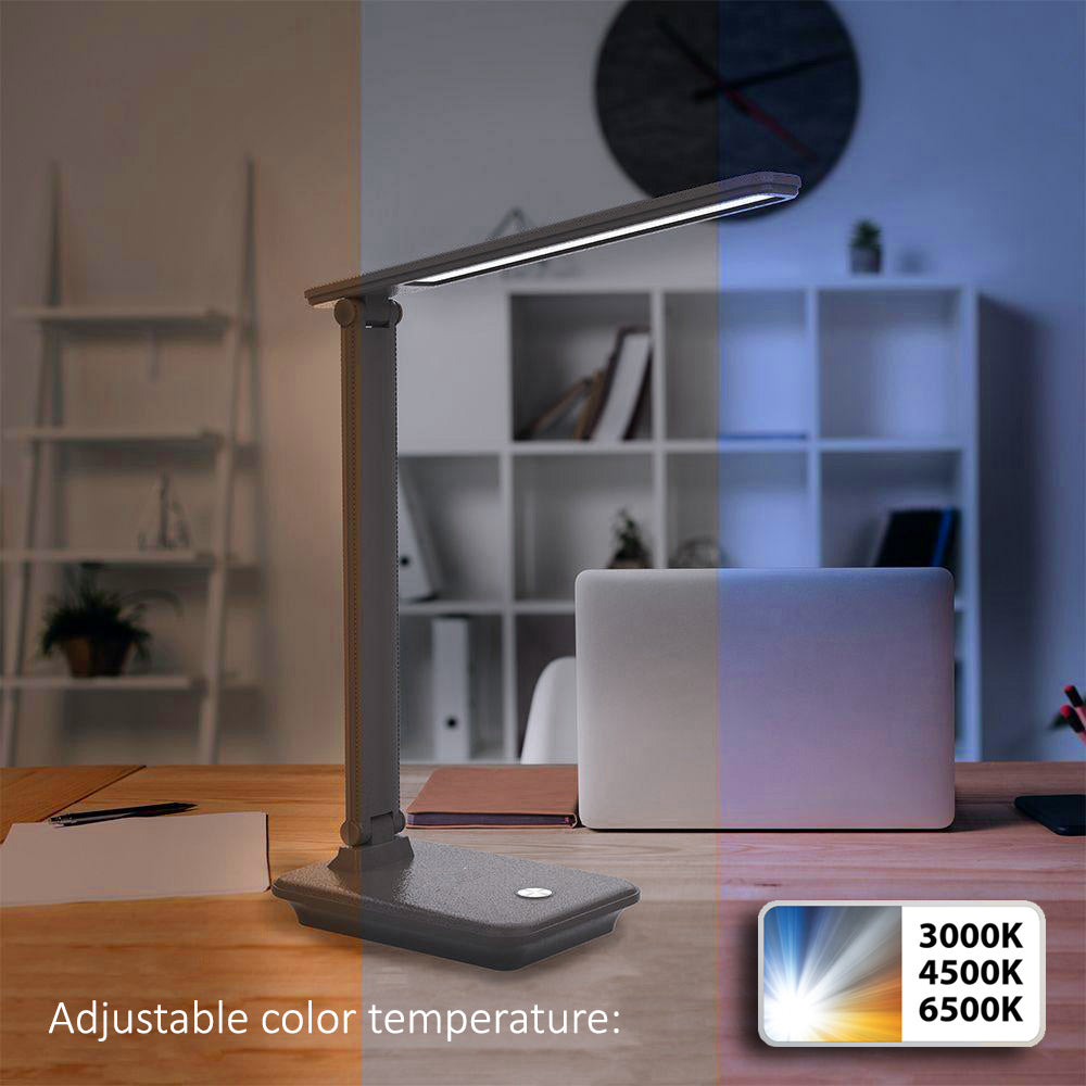 Lámpara LED de escritorio Maclean, máx. 9 W, 220-240 V CA, cambio de color, regulable, 450 lm, MCE614 B