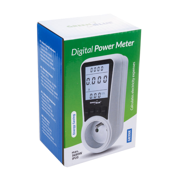 Medidor de costes de energía Medidor de electricidad Consumo de energía Medidor de electricidad Vatímetro