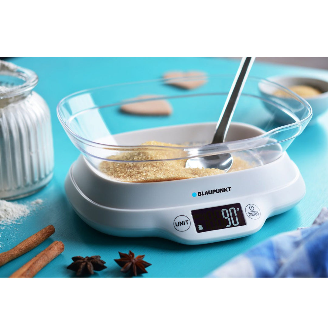 Balança de cozinha digital com tigela removível de 1,2 litros até 5 kg Botões de toque Balança digital