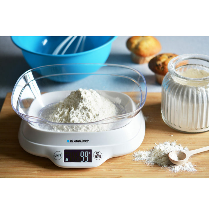 Balança de cozinha digital com tigela removível de 1,2 litros até 5 kg Botões de toque Balança digital