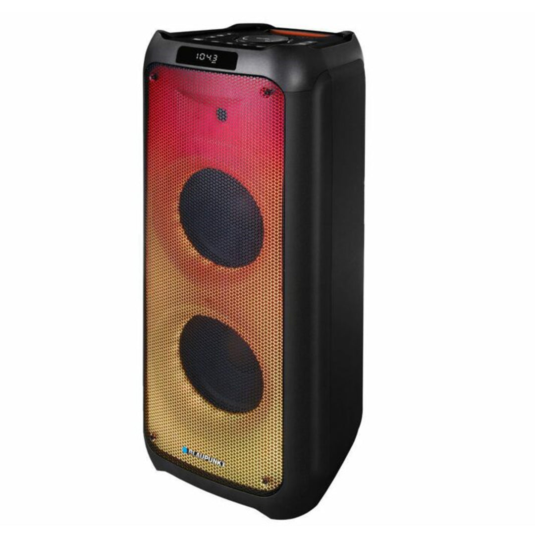 PartyBox Altavoz Bluetooth Portátil con Función Karaoke Entrada de Guitarra Radio TWS AUX USB microSD Mando a distancia Iluminación LED de discoteca