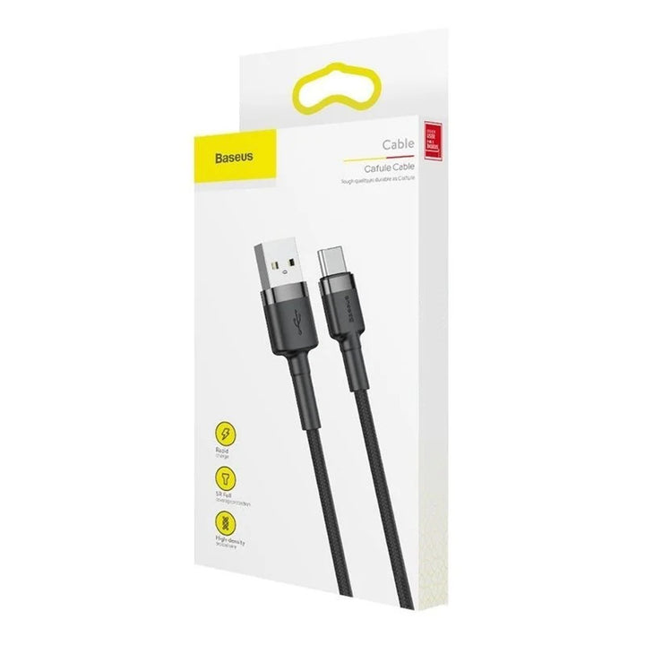 USB - Cabo USB-C 3m Baseus Cafule CATKLF-UG1 Cabo de carregamento rápido 2A para carregamento rápido.