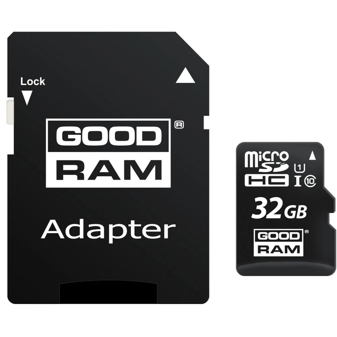 Tarjeta de memoria microSD de 32 GB + adaptador SD clase 10 UHS-I Goodram