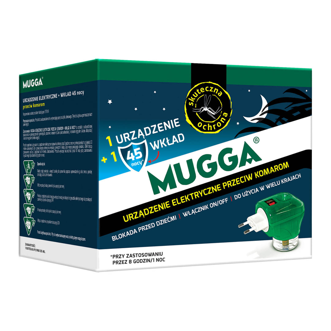 Dispositivo elétrico com substituição de repelente de mosquitos Mugga 45 night 35ml