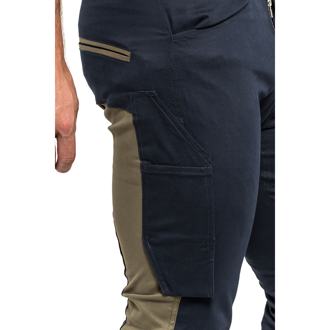 Pantalones de cintura TUBBOS en azul marino/oliva, talla 50