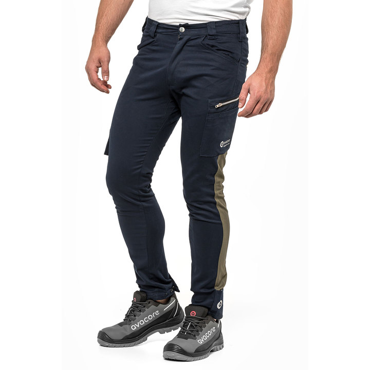 Pantalones de cintura TUBBOS en azul marino/oliva, talla 56