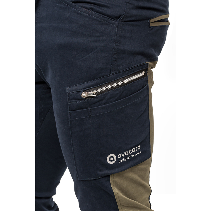 Pantalones de cintura TUBBOS en azul marino/oliva, talla 56