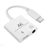 Adaptador USB Tipo-C - minijack de 3,5 mm30W Maclean, MCTV-848