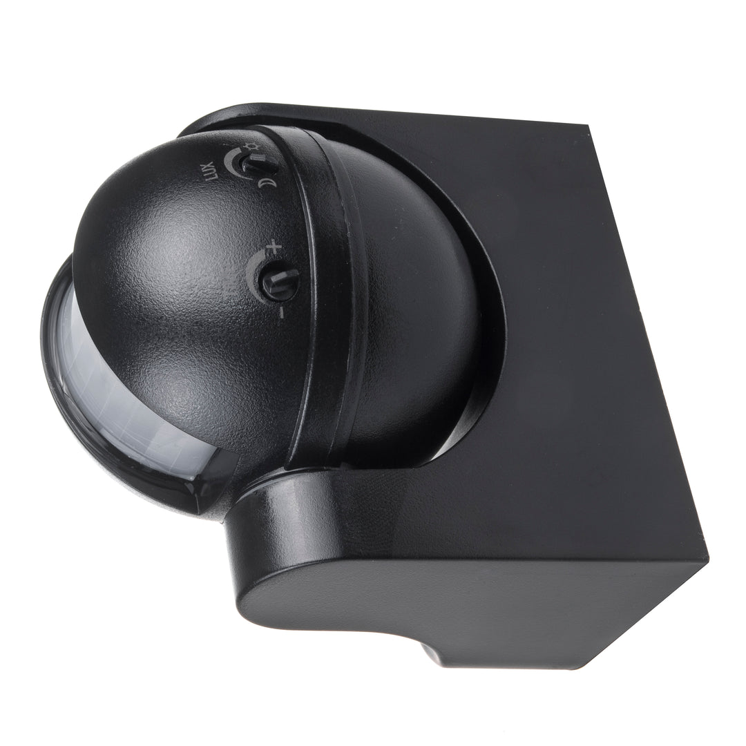 Sensor de movimento infravermelho Maclean MCE358 B Sensor PIR de 180° com sensor infravermelho de crepúsculo IP44 | Uso interno e externo | Alcance até 12 m | Carga de 300/1200 W