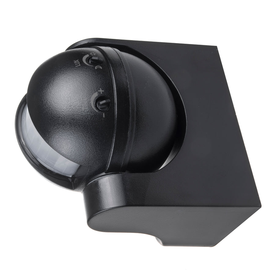 Sensor de movimento infravermelho Maclean MCE358 B Sensor PIR de 180° com sensor infravermelho de crepúsculo IP44 | Uso interno e externo | Alcance até 12 m | Carga de 300/1200 W