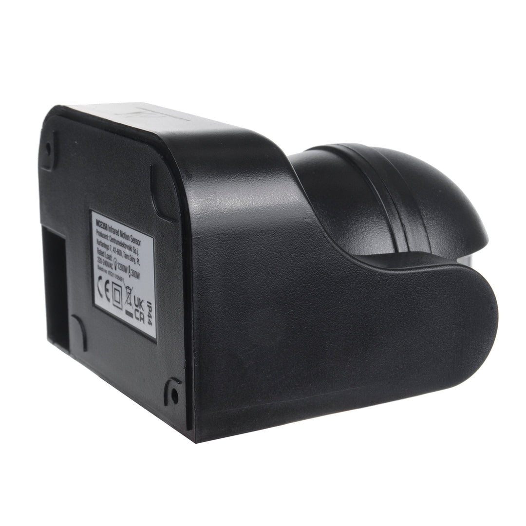 Sensor de movimento infravermelho Maclean MCE358 B Sensor PIR de 180° com sensor infravermelho de crepúsculo IP44 | Uso interno e externo | Alcance até 12 m | Carga de 300/1200 W