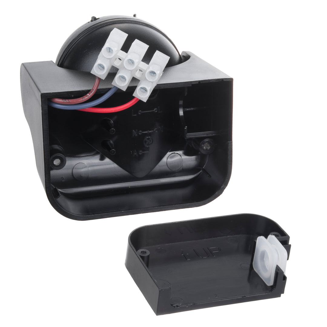 Sensor de movimento infravermelho Maclean MCE358 B Sensor PIR de 180° com sensor infravermelho de crepúsculo IP44 | Uso interno e externo | Alcance até 12 m | Carga de 300/1200 W
