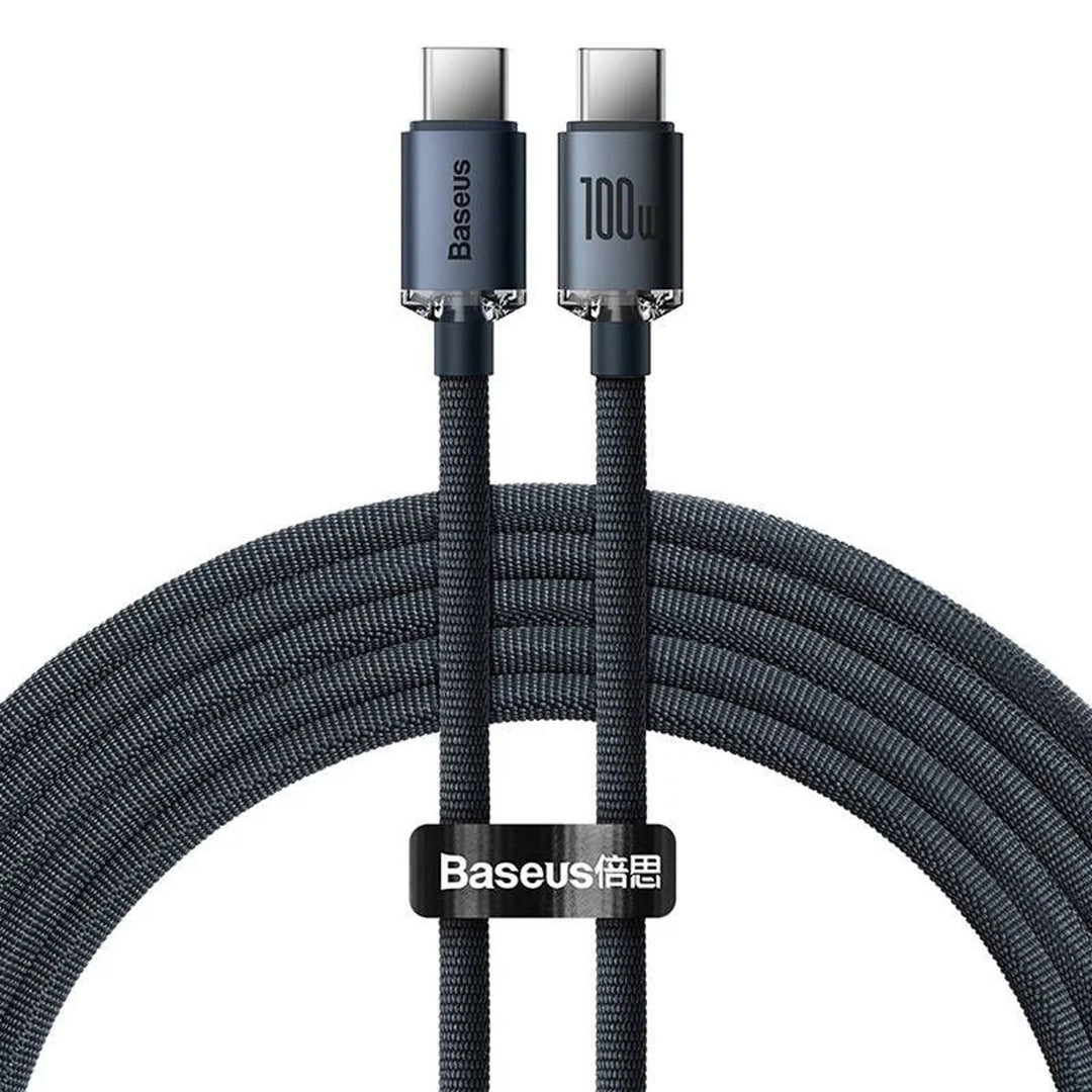 USB-C PD 2.0 1.2m Cabo Baseus Crystal CAJY000601 Carga Rápida 3.0 100W
