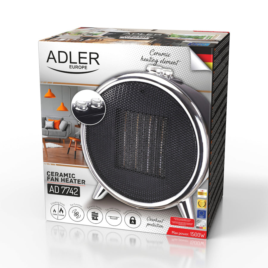 Radiador cerâmico 1500 W com modo ventilador Adler AD 7742