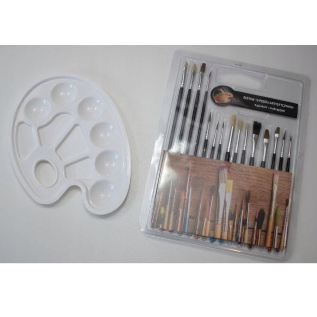 Conjunto de pintura grande e completo: tintas, pincéis e cavalete