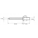 Rebite 4x8 - branco (pacote - 100 peças) KOMLET
