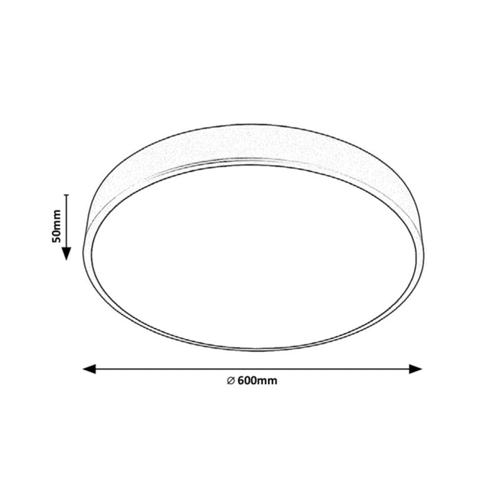 Lámpara de techo Tesia, ind. Ceil.LED 60W, m.negro,D60cm - plafón de techo