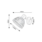 Candeeiro de rattan, ind.spot.E14 1xMAX15W, preto - candeeiro de parede