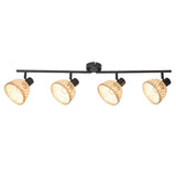 Rattan,ind.spot.E14 4xMAX15W,negro - lámpara de pared