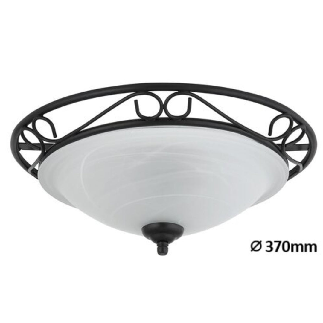 Lampa sufitowa Athen ceilingD37 E27 2x60W negro mate
