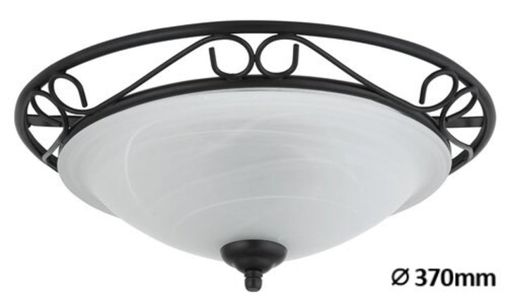 Lampa sufitowa Athen ceilingD37 E27 2x60W negro mate
