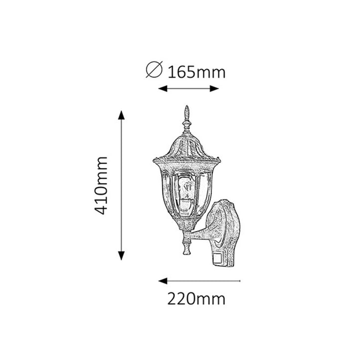 Lámpara de pared para jardín Milano up60Wa.gold IP43 sense