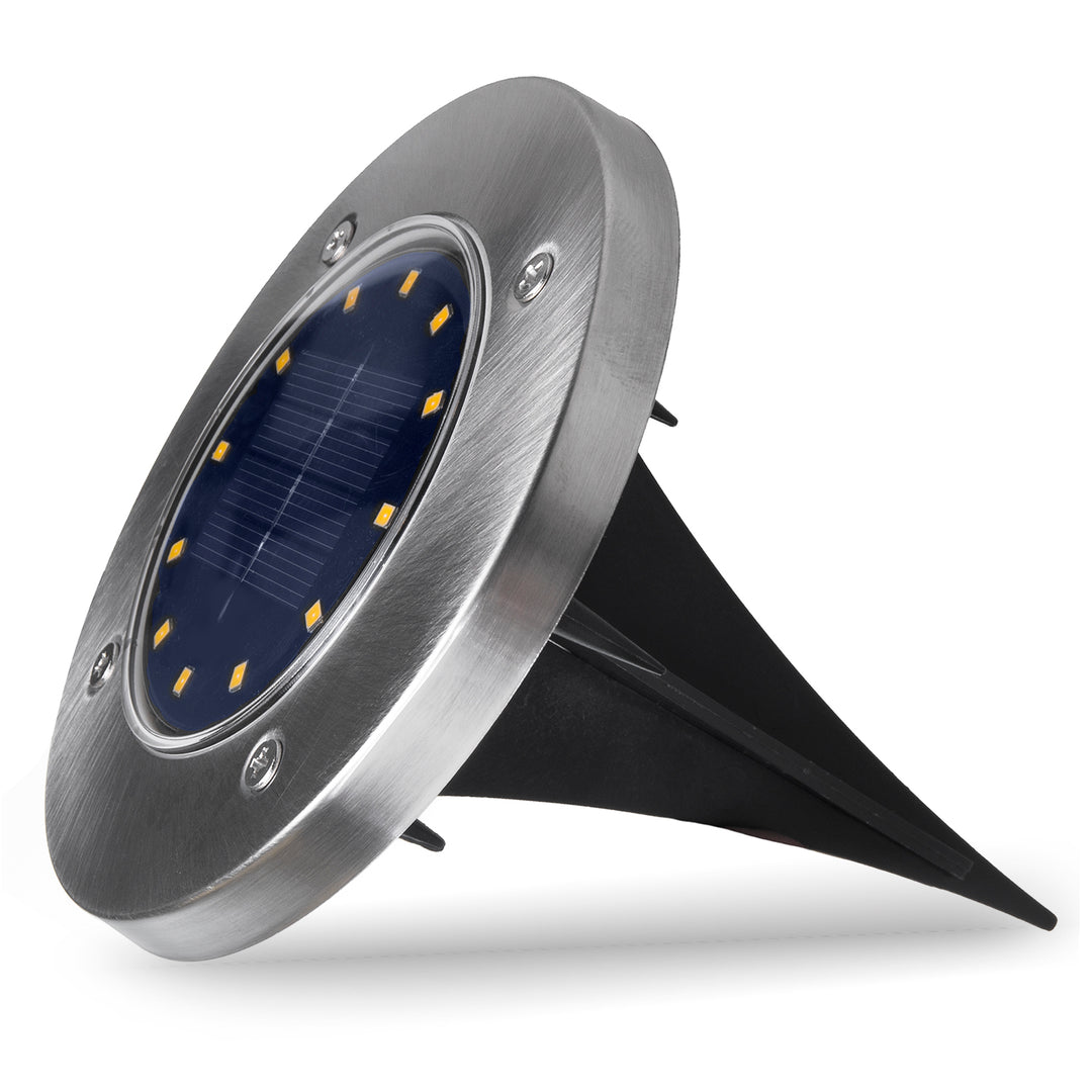 Maclean MCE318 Lâmpada solar Refletor solar para jardim, 12 LEDs SMD, 4000K, Ni-MH 600 mAh, 0,7W, IP44