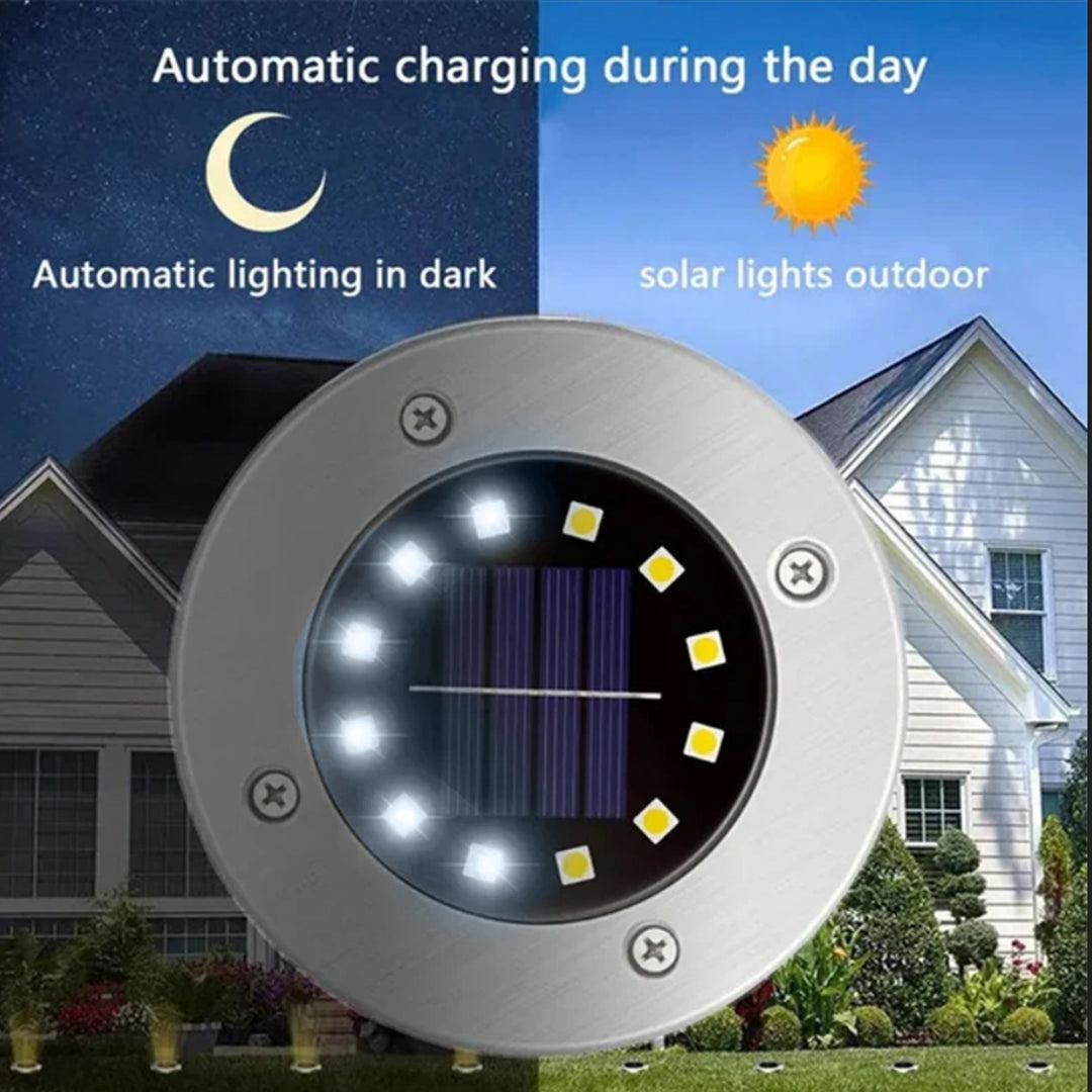 Maclean MCE318 Lâmpada solar Refletor solar para jardim, 12 LEDs SMD, 4000K, Ni-MH 600 mAh, 0,7W, IP44
