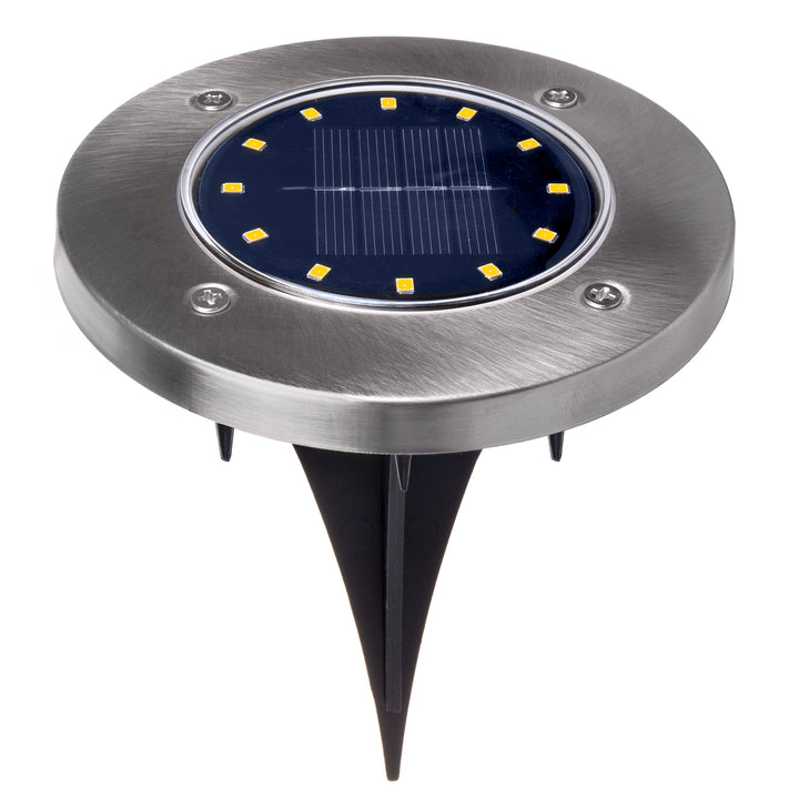 Maclean MCE318 Lâmpada solar Refletor solar para jardim, 12 LEDs SMD, 4000K, Ni-MH 600 mAh, 0,7W, IP44