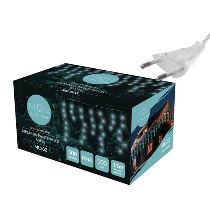 Guirlanda luminosa ML50Z 100 pingentes de gelo 500 Led 15m branco frio IP44