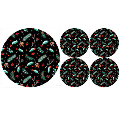 Conjunto de bases circulares de feltro 1 + 4 - OSTROKRZEW