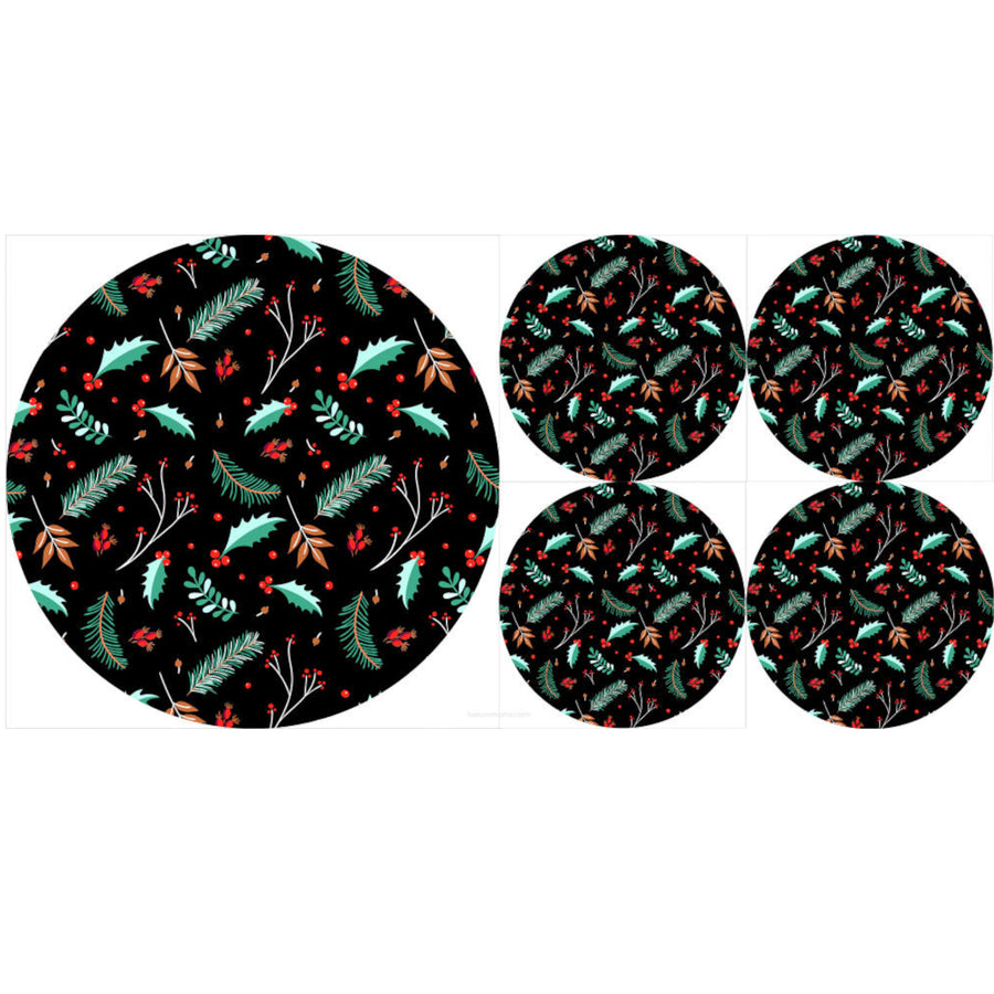Conjunto de bases circulares de feltro 1 + 4 - OSTROKRZEW