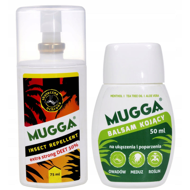 Mugga Strong 50% Deet para carrapatos mosquitos + Mugga Balm