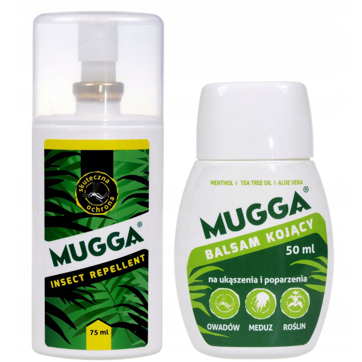 Mugga spray 9,5% 75ml para mosquitos carrapatos + Loção calmante 50ml