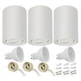 3x Maclean Plafond Redondo Branco MCE422 + 3x Lâmpada LED GU10 5W 4000K