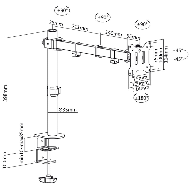 Maclean MC-883 soporte giratorio para ordenador portátil de sobremesa