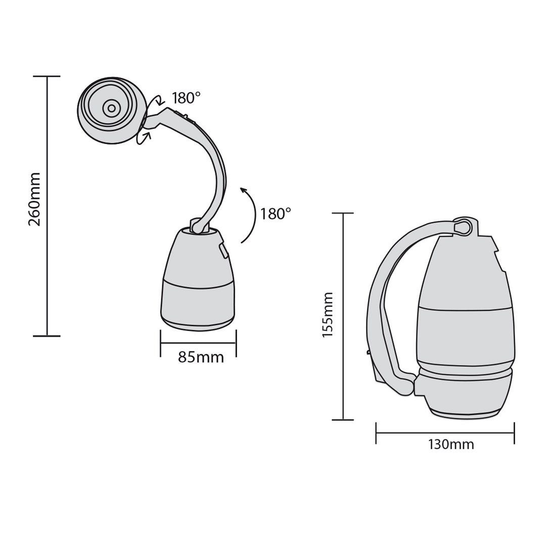 Lanterna multifuncional Maclean MCE294 200 lm + 3× pilhas Varta AA