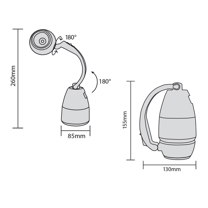 Lanterna multifuncional Maclean MCE294 200 lm + 3× pilhas Varta AA