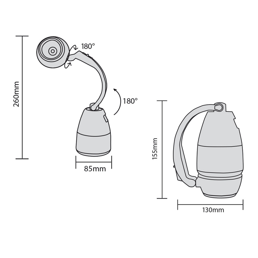 Lanterna multifuncional Maclean MCE294 200 lm + 3× pilhas Varta AA
