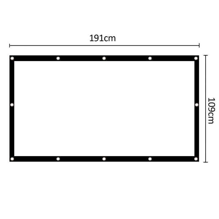 Tela de projeção Maclean MC-980 84 "Tela dobrável 177x99cm Ângulo de visão 179 ° Ganchos de tensão Quadro 25mm 16:9