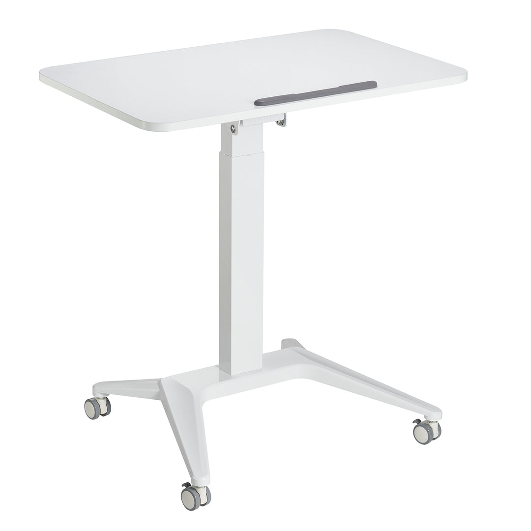 Mesa para portátil Maclean MC-453W, regulação pneumática em altura, 80 x 52 cm, 8 kg máx., 109 cm de altura, branca