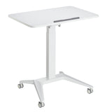 Mesa para portátil Maclean MC-453W, regulação pneumática em altura, 80 x 52 cm, 8 kg máx., 109 cm de altura, branca