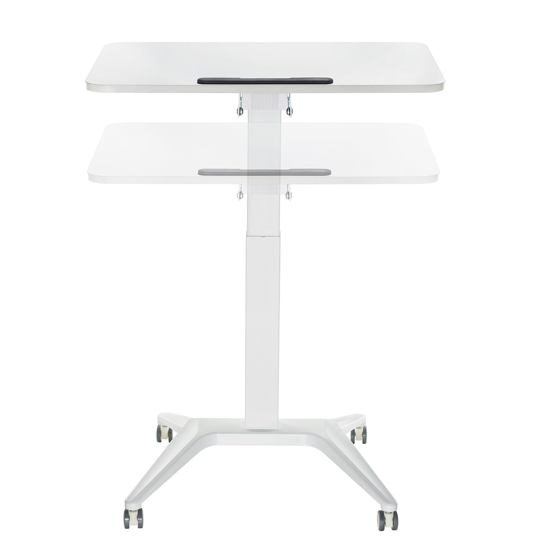 Mesa para portátil Maclean MC-453W, regulação pneumática em altura, 80 x 52 cm, 8 kg máx., 109 cm de altura, branca