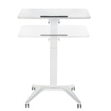 Mesa para portátil Maclean MC-453W, regulação pneumática em altura, 80 x 52 cm, 8 kg máx., 109 cm de altura, branca