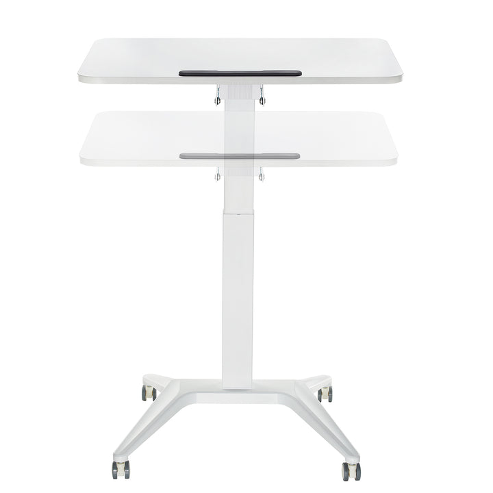 Mesa para portátil Maclean MC-453W, regulação pneumática em altura, 80 x 52 cm, 8 kg máx., 109 cm de altura, branca