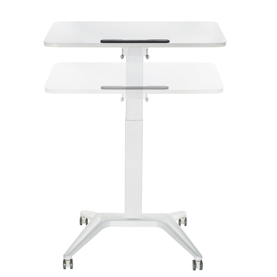 Mesa para portátil Maclean MC-453W, regulação pneumática em altura, 80 x 52 cm, 8 kg máx., 109 cm de altura, branca