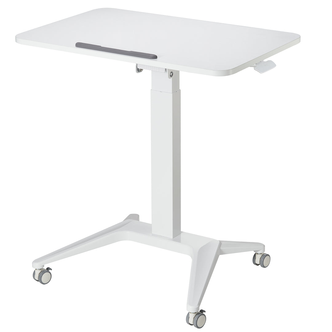 Mesa para portátil Maclean MC-453W, regulação pneumática em altura, 80 x 52 cm, 8 kg máx., 109 cm de altura, branca