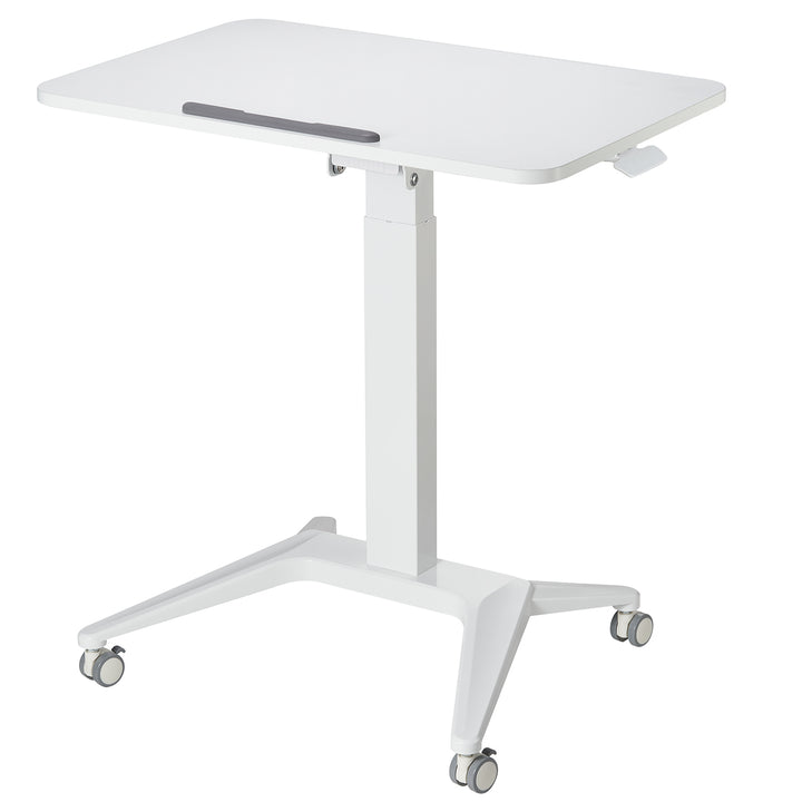 Mesa para portátil Maclean MC-453W, regulação pneumática em altura, 80 x 52 cm, 8 kg máx., 109 cm de altura, branca
