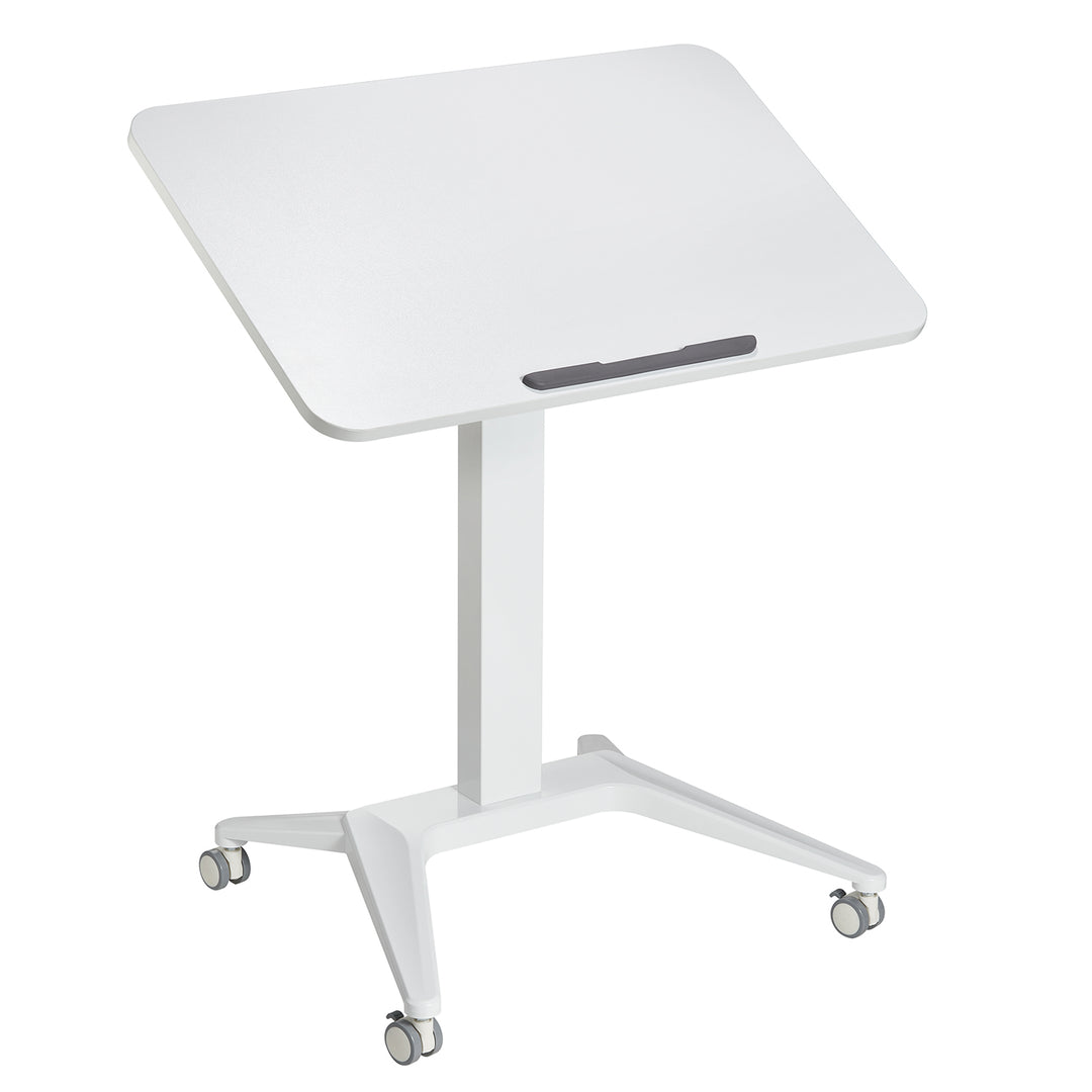 Mesa para portátil Maclean MC-453W, regulação pneumática em altura, 80 x 52 cm, 8 kg máx., 109 cm de altura, branca
